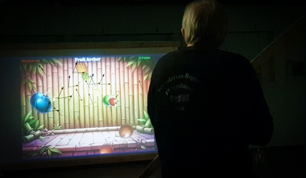 Fruit Archer shown on a display for Toxevo demo play